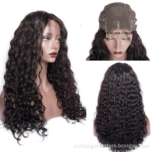 Full Lace Human Hair Wigs Hd Lace Front Water Wave 13X6 Transparent Wig Cuticle Aligned Virgin Hair 36 Inch Water Wave Lace Wig